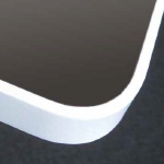 <p>Forbo Lino<br />
8 x colours available<br />
Circular tables have<br />
a square polished MDF edge</p>
