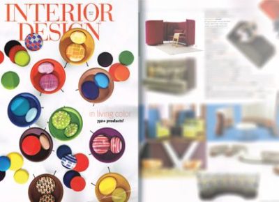 Cloud Plain booth and Riley table in Interior Design magazine
